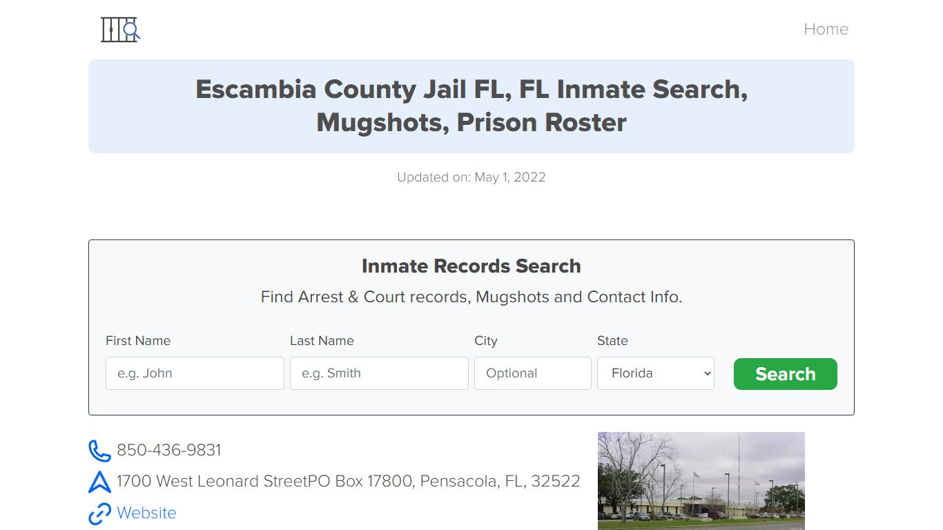 Escambia County Jail FL, FL Inmate Search, Mugshots ...